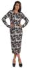 Bimba Printed Long Bodycon Dress With Pockets For Women Full Sleeves Dress Midi