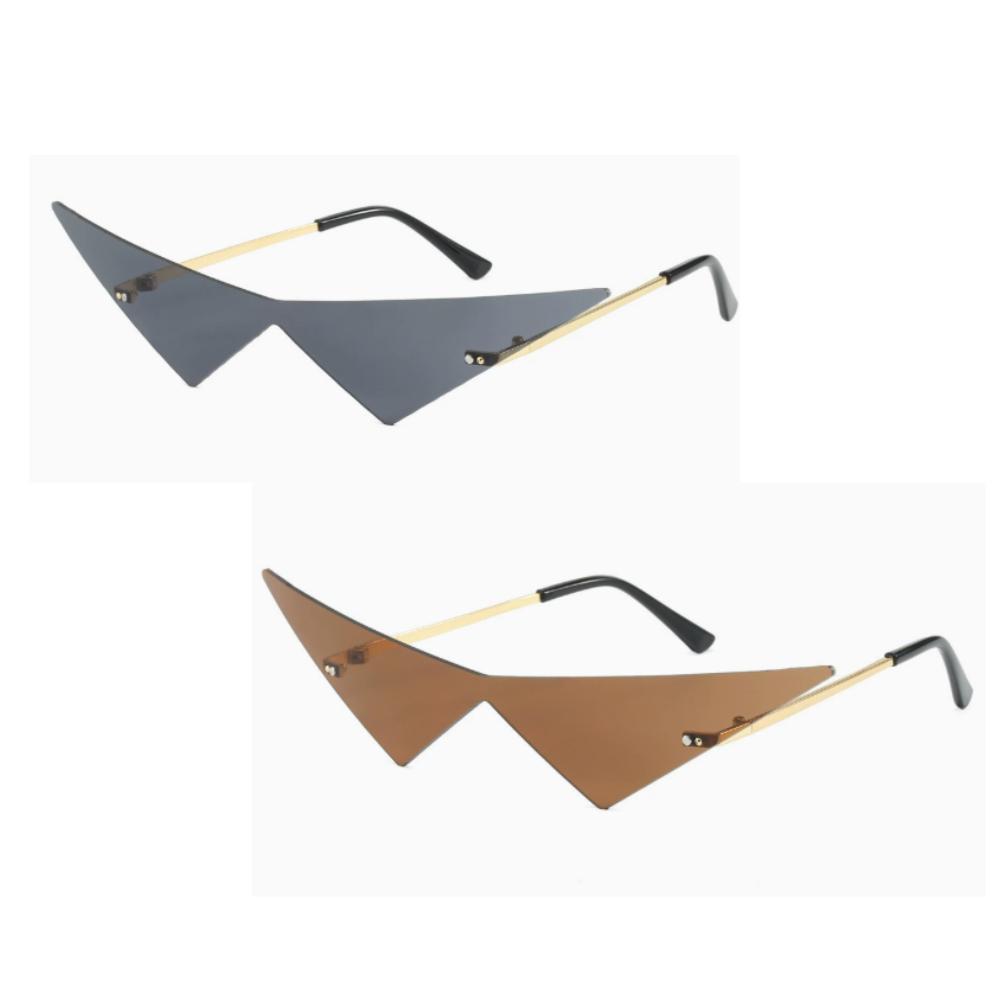 Anime Glasses Gothic Punk Cosplay Costume Oversized Cat Eye Rimless Sunglasses Accessories Props Trend Triangle Eyewear