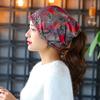 CHROME CRANE Paisley Print Summer Knit Neck Warmer CB064 Women's 3-Way Hat, (01.Red)
