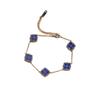Buccellati Four-Leaf Clover Diamond-Shaped Double-Sided Mother-of-Pearl Stainless Steel Luxury Bracelet