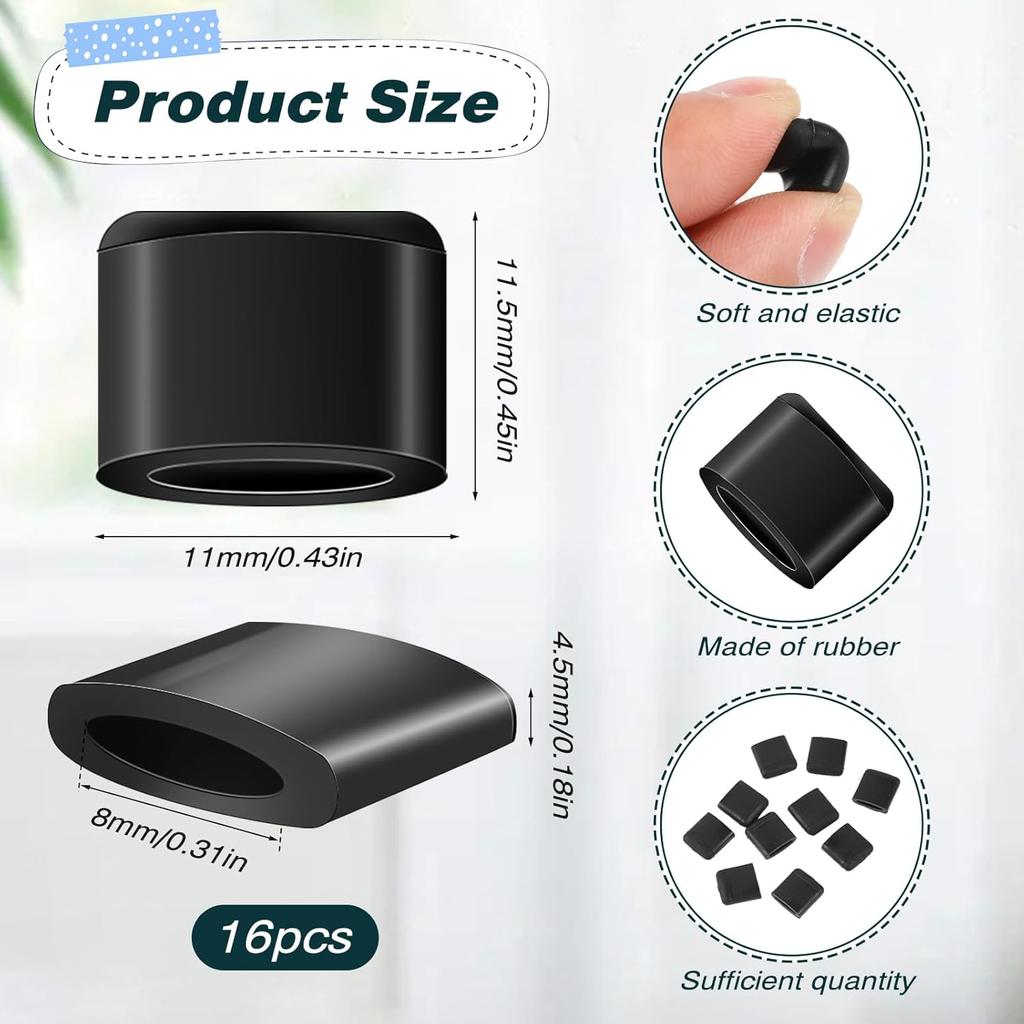 16 Pcs Rubber Non-Scratch Protective Covers Tip Silicone Pieces Air Fryer Tray Rubber Feet Air Fryer Rubber Bumpers Air Fryer Replacement Parts