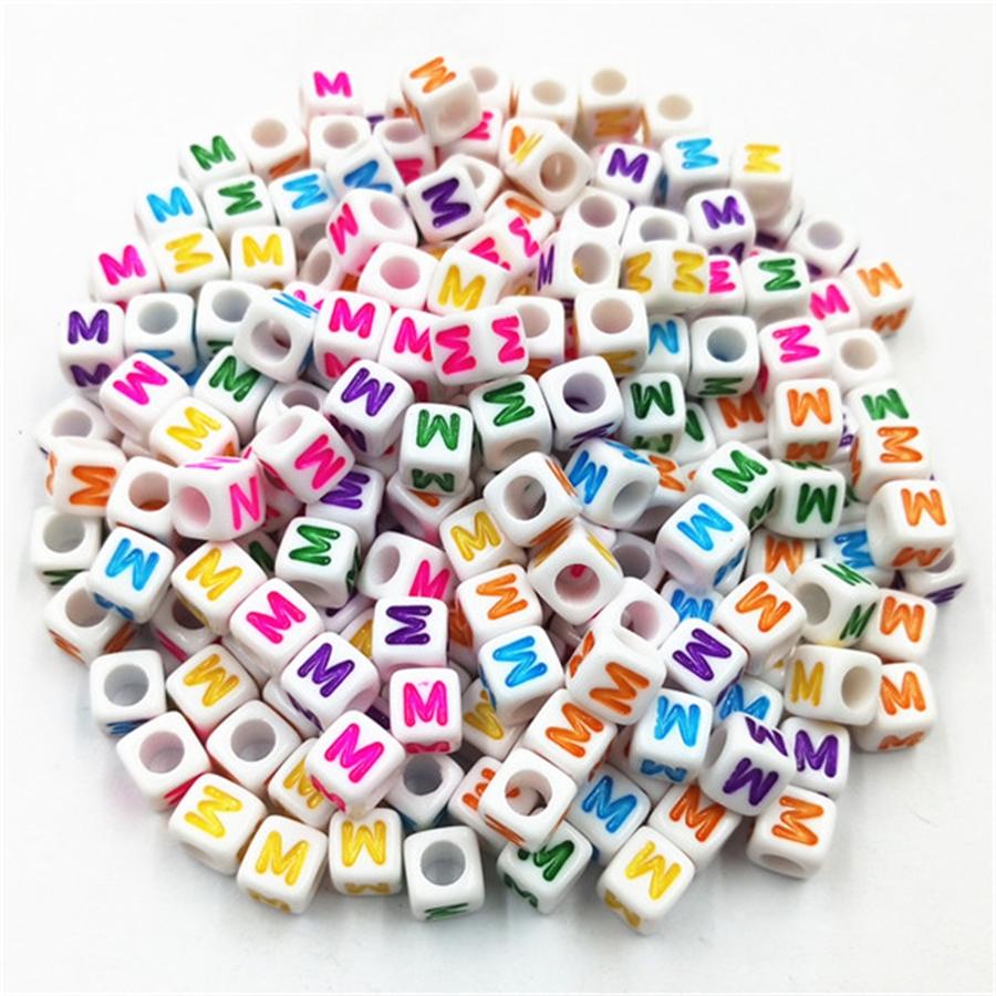 Acrylic Beads 100 Pcs/lot Letter Bead Jewelry Finding For DIY Necklace Bracelet Fashion Wholesale New 6mm High-quality