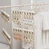 Portable Socks Drying Rack Detachable Windproof Rotatable Hook Hanger 16 Clips Space-saving Underwear Drying Clips Household