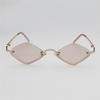 Diamantförmige Damen-Sonnenbrille Kleine Metall-Halbrahmen-Sonnenbrille Schmale Hip-Hop-Vintage-Sonnenbrillen für Damen & Herren
