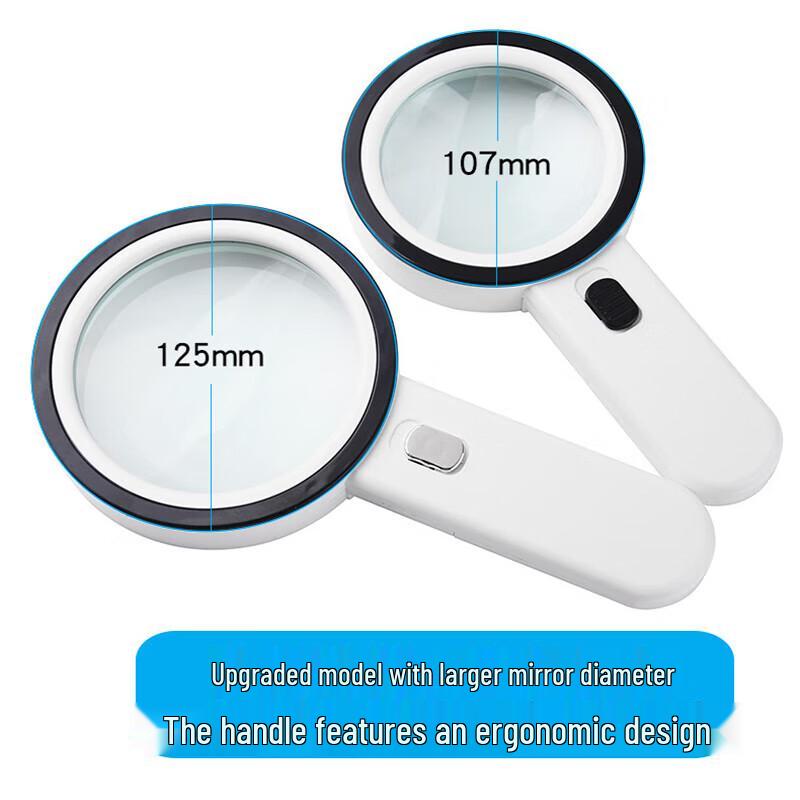 

30x Illuminated Handheld Magnifying Glass 125mm