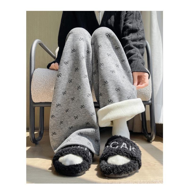 Winter Fleece Thickened High Waist Wide Leg Pants Straight Pants Yamamoto Pants Wide Leg Pants