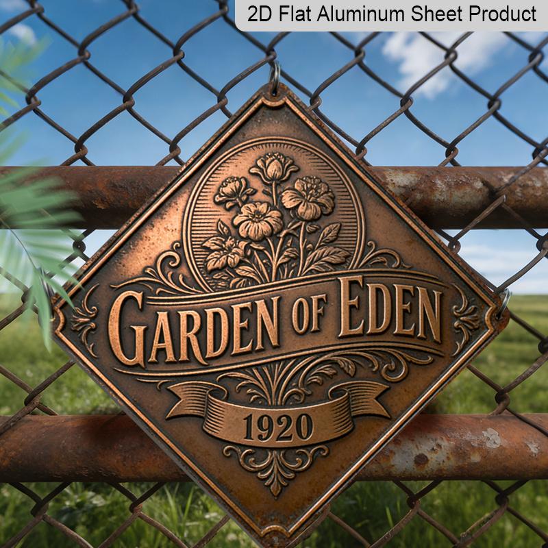 

2D Flat -1pc Classic Floral Badge Theme in 2D Design, This Decorative Gift Is Perfect for Gardening Enthusiasts. It Features a Vintage Metal Sign 20*20cm