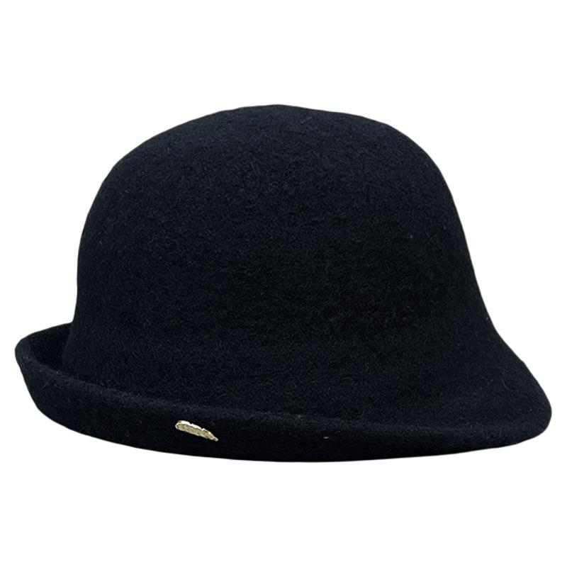 Elegant And Comfortable Warm Wool Bucket Hat Women'S Autumn And Winter Modified Face Curling Top Hat Versatile Age Reducing Korean Version Hat