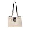 Straw bag women's new fashion lock woven shoulder bag summer popular tote bag one