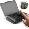 2023 Portable 28-Compartment Black Pill Organizer - 7 Colors, Weekly Model