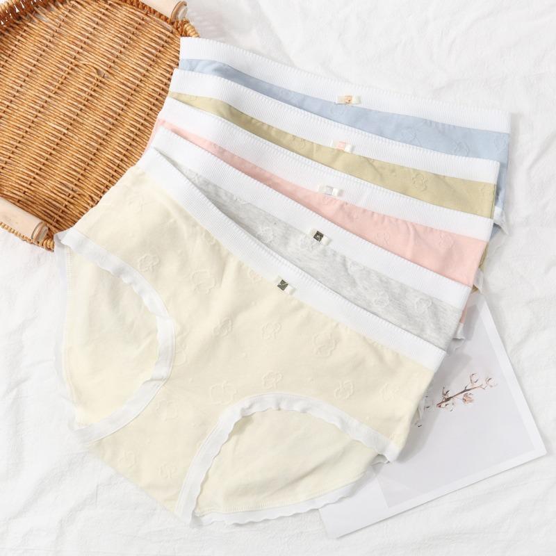 

Cotton Panties Women Breathable Underwear Mid Waist Girls Triangle Pants XL жовтий