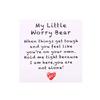 Mini Plush Bear Doll My Little Worry Bear Handmade Gift with Inspirational Card Pocket Bears Hug Plush for Graduation Colleagues & Motivational