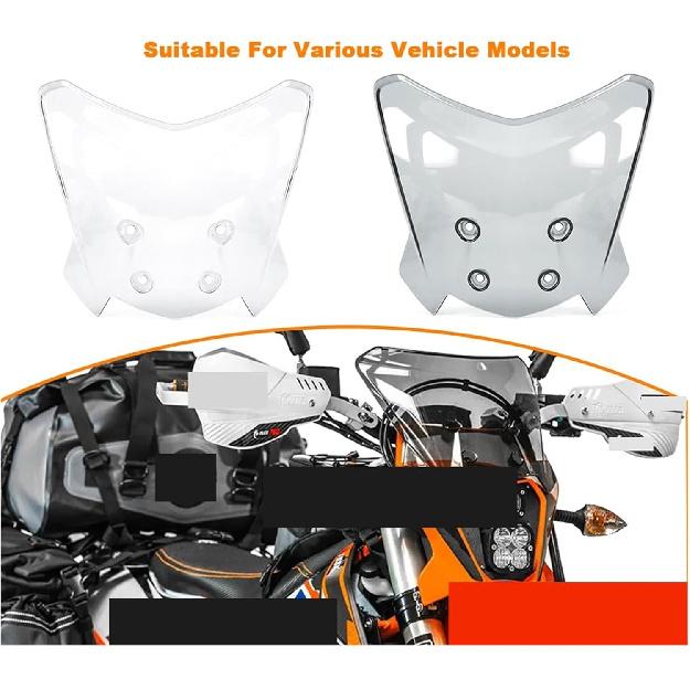 Compatible with All 690 SMC R Enduro/EXC XC XCW 125-500 / Motorcycle Windshield Windscreen Wind Deflector(Transparent)