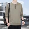 Autumn and Winter Casual Sweatshirt Stand Collar Pullover Trendy Fashion Semi-zipper Solid Color Long-sleeved