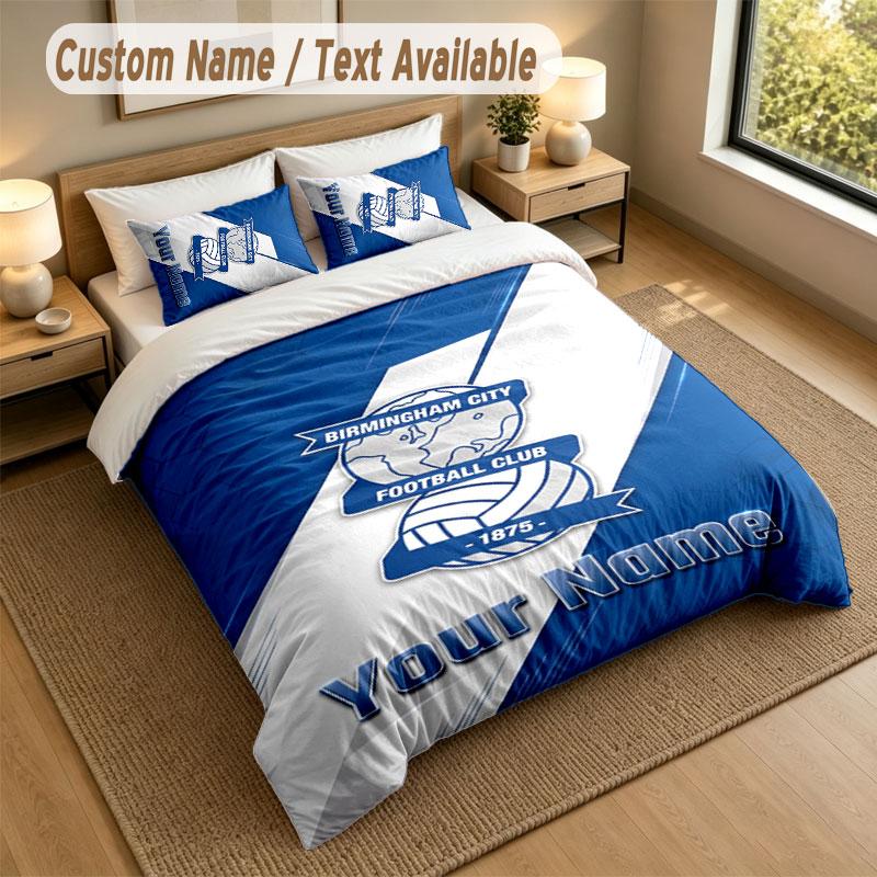 Bedding Set 1 Duvet Cover 2 Pillowcases BIRMINGHAM CITY Football Print Soft Bed Linen Bedroom Decor