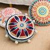 Moroccan Ethnic 45cm Round Cushion Cover Mandala Floral Embroidery Home Decor Living Room Throw Pillow Case Ball Decorative