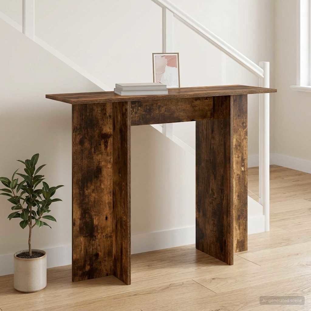 Console Table Smoked Oak 100 x 30 x 75 cm Wood Based Material