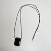 Metal Square Pendant Necklace for Women Girls Simple Long Sweater Chain Fashion Accessory