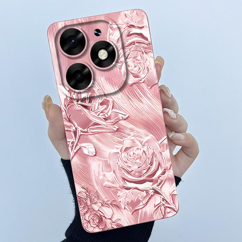 For itel S23 Plus Phone Case S681LN Cover Fashion Simplicity Oil Painting Floral Soft Liquid Silicone Shell For itel S23+ Fundas