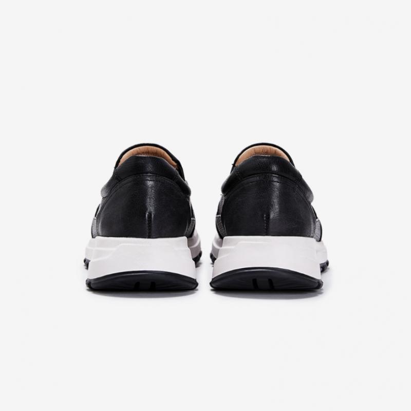 Young Age Women Goat Leather Lightweight Slip On Black