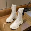 Spring Autumn Women's  Boots Thin Thi Bot Heightening Ort Retro Motorcycle Boots Cross Martin Boots