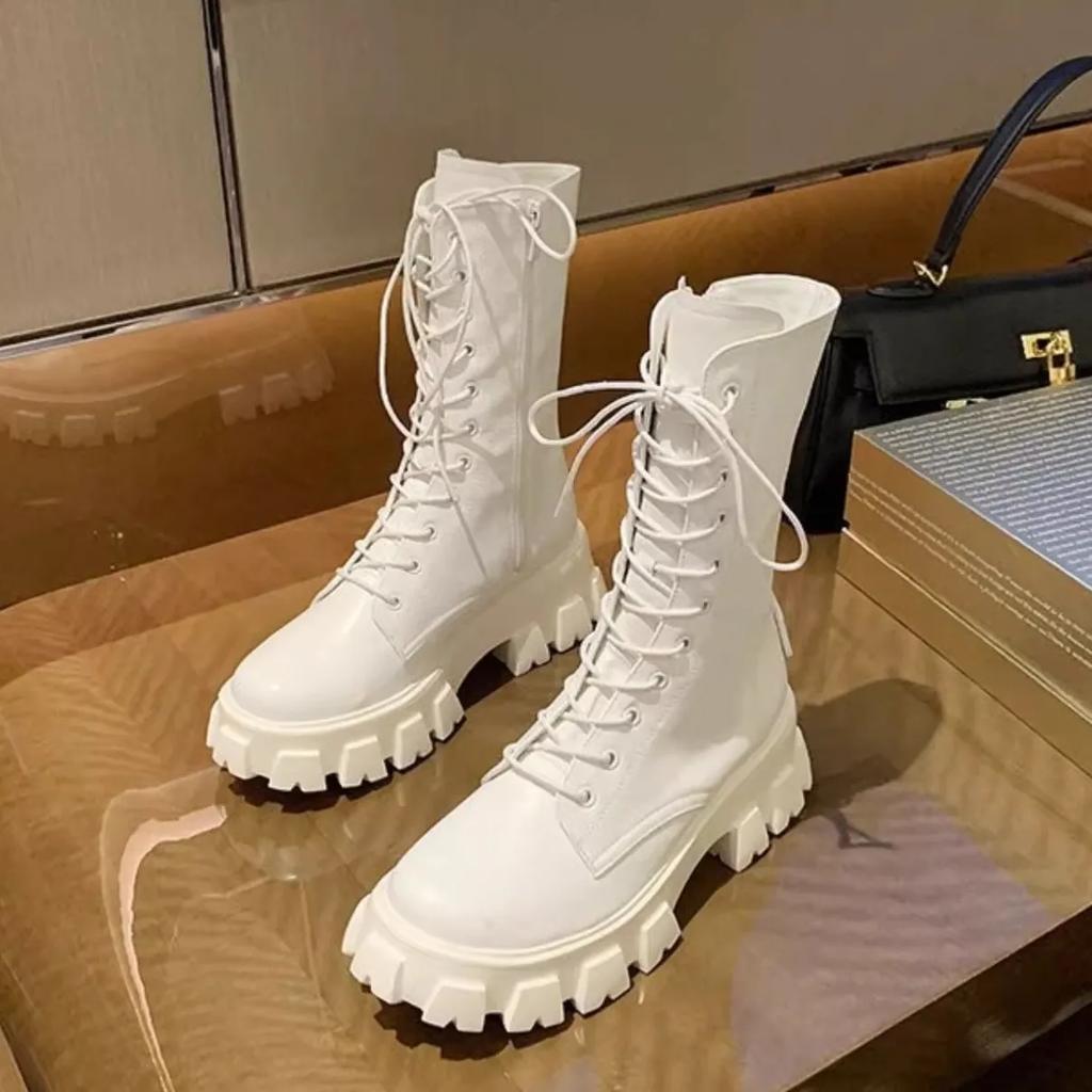 Spring Autumn Women's  Boots Thin Thi Bot Heightening Ort Retro Motorcycle Boots Cross Martin Boots