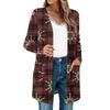 Women's Lightweight Long Sleeve Open Front Cardigans Long Sleeve Lightweight Vintage Printed Coat With Pockets