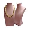 Wooden Thick Neck Jewelry Necklace Pendant Storage Display Stand White Leather Green Pink Purple Velvet Jewelry Display Props