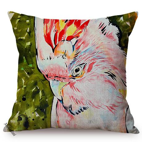 Nordic Bird Oil Painting Art Sofa Decoration Pillowcase Parrot Owl Animal Luxury Chair Cushion Cover Throw Pillow Case