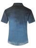 Striped Gradient Printed Top with Lapel Fashionable Men's Short-sleeved Shirts