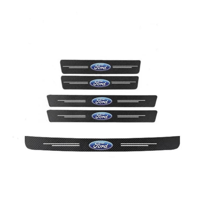 Car Sticker Carbon Fiber Car Sticker Auto Door Trunk Protective Strip For Fords 2 3 4 5 MK 2 6 7 Ranger Fiesta Kuga Mondeo Fusio
