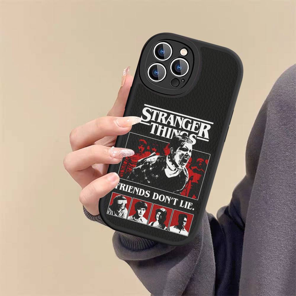 Hot S-Stranger T-Things Leather Phone Case For IPhone 15 14 13 Pro Max 12 11 16 Plus Phone Cover