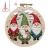 Christmas Embroidery Kit Winter Landscape Embroidery Starter Kit Santa Claus Embroidery Craft Set with Pattern Threads Needles for Beginners Adults