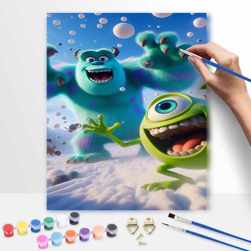 Disney Monsters Inc. Sulley and Mike Oil Painting Kit Home Decor Gift 20x30cm