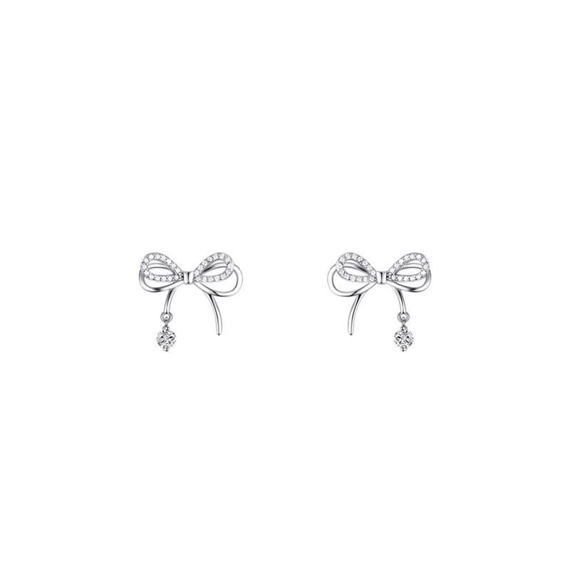 Elegant Bow Stud Earrings for Girls - Exquisite, Gentle, and Sweet Light Luxury Earrings, Niche and Internet Celebrity Hot Sellers