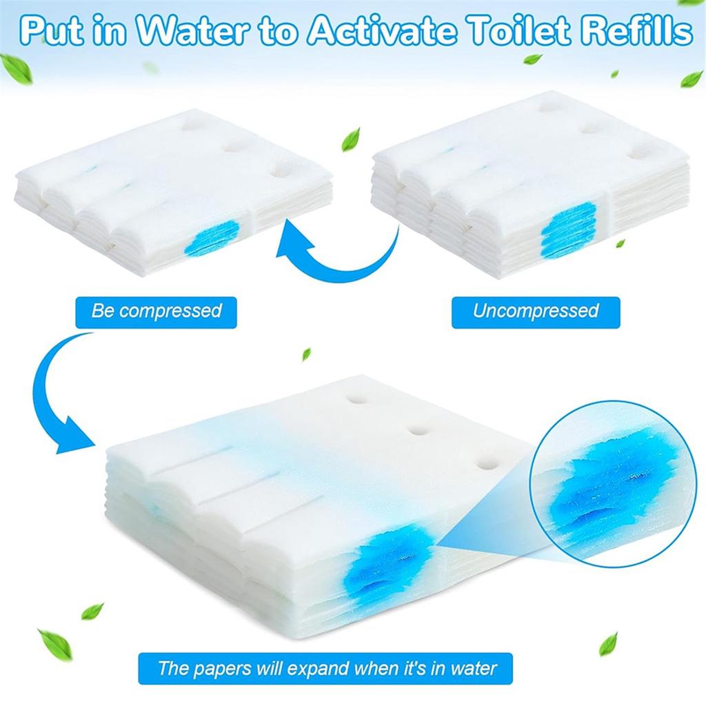 2026+ 48 Count Flushable Toilet Refills, Disposable Toilet Bowl Paper Bulk, Flushable Toilet Brush Refill Pads for Toilet