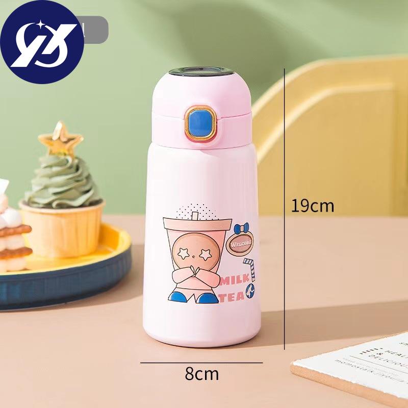 Creative LED Intelligent Temperature Display Stainless Steel Children's Thermos Mini Cartoon Bouncing Cups Portable Gift Cups.