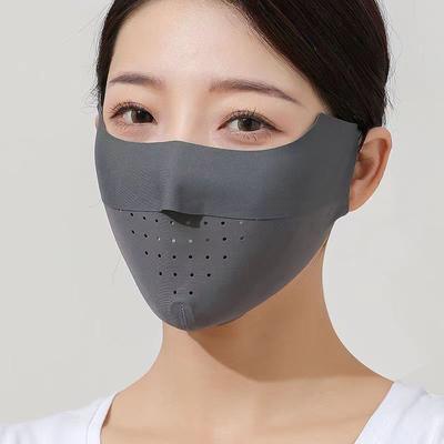 Sun Protection Ice Silk 3D Face Mask Women Cycling Anti-UV Solid Color Breathable Hunting Running Sport Mask
