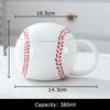 Creative Baseball Shape Mug Ceramic Cups with Lid Dining Table Coffee Mugs Afternoon Tea Teacup Water Cup Fruits Juice Container