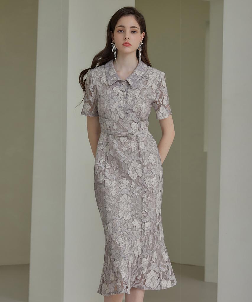 Julie And Kara 22Hs Collar 53 Smile Ocean Dress Lace Gray