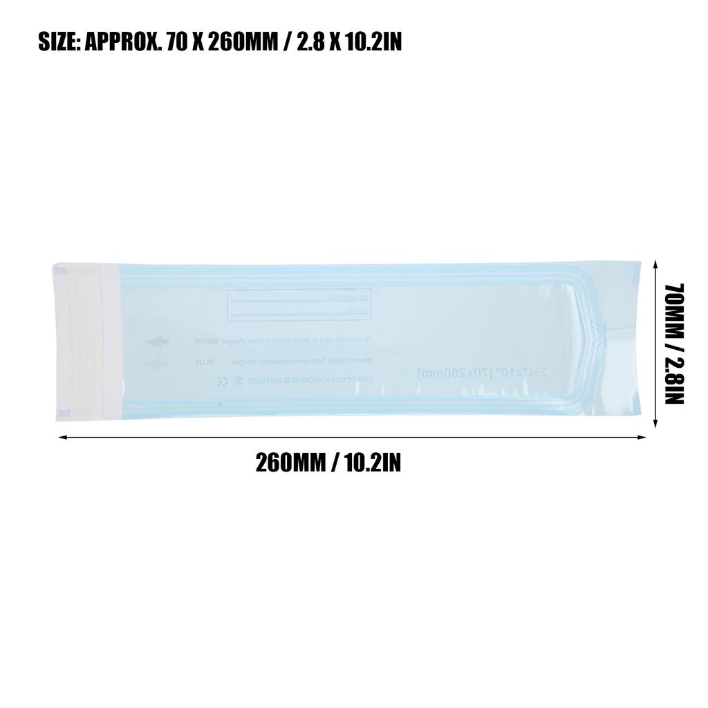 200pcs / Box Disposable Self Sealing Cleaning Pouch Dental Tool Storage Bag (70 X 260mm)