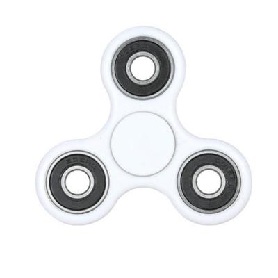 Fidget Spinner - Trójramienny - Srebrno-Biały - Bardzo Szybkie Łożyska - Zabawka Relaksacyjna dla Dziecka i Dorosłego