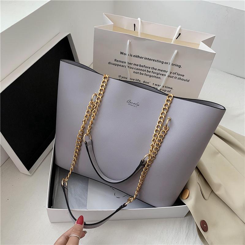 2025 Spring/Fall Women's Large Capacity Korean Style Chain Shoulder Tote - Fashionable, Versatile, Commute Bag