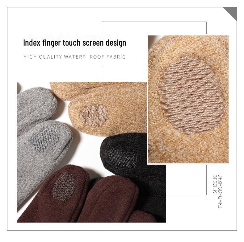 Men's Winter Touchscreen Gloves - Velvet Lined, Windproof, Warm, Korean Style