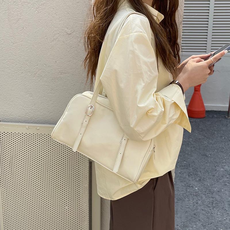 Simple Leather Women's Handbags Fashion Solid Color Shoulder Bags Versatile Underarm Bags Casual Commuting Small Handbags