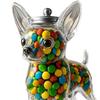 Treat Jar Reusable Dog Shape Glass Airtight Pet Food Storage