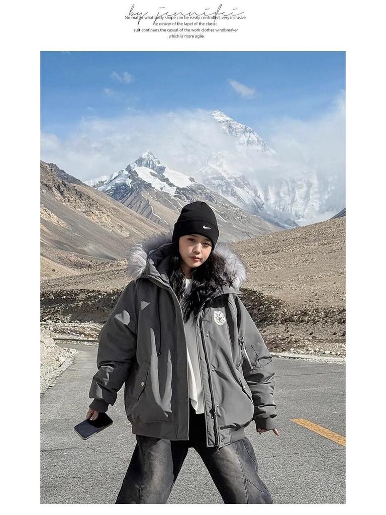 Women's 2025 Retro Parka Down Cotton Jacket - Winter Warmth, Short Workwear Essential