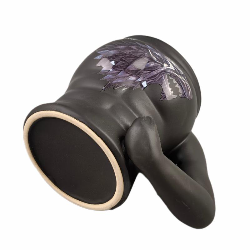 Creative Muscular Man Ceramic Mug, Black Macho Mug, Handy Mug, Funny Ceramic Mug, Coffee Mug