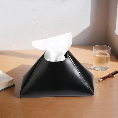 Porta Lenços de Couro Sintético Decorativo Capa de Caixa de Lenços Pirâmide Estojo para Caixa de Lenços Dispensador de Lenços de Mesa para Mesa de Jantar Bancada Carro Escritório