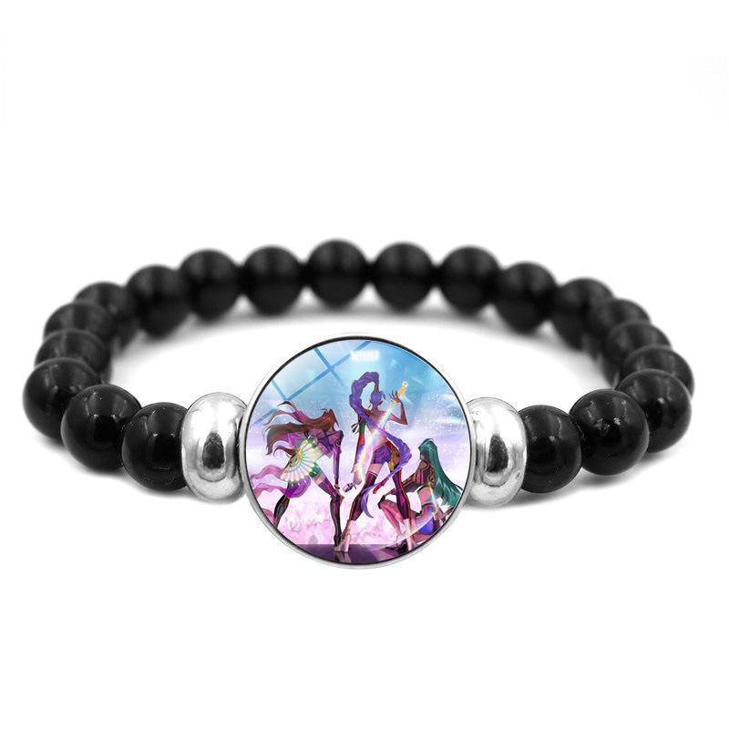 Anime Demon Slayer Adjustable Beaded Bracelet for Girls Cute Cartoon Jewelry Gift for Christmas Birthday